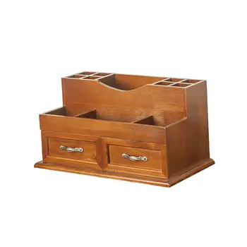 Настольный ящик для хранения с ретро-ручкой, 2 ящика, органайзер для косметики и ювелирных изделий для дома