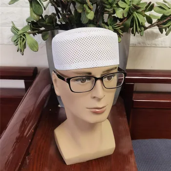 Новая модная сетчатая арабская мужская шляпа, еврейская Индийская Молитвенная шляпа, Дышащая сетчатая шапочка с плоским верхом, Невинный Хиджаб для мужчин, исламские мужские кепки