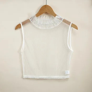 Белый прозрачный искусственный воротник для женщин, рубашка, блузка, Съемная стойка, ложный воротник, блузка, топ, свитер, Одежда, Аксессуары для рубашек