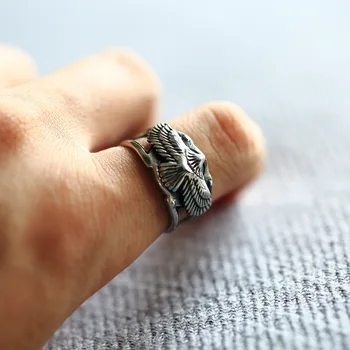 Индивидуальное кольцо с орлом из нержавеющей стали 316L, винтажное кольцо в стиле панк-байкер, Женское мужское кольцо с животными, ювелирные изделия в стиле хип-хоп, модное кольцо