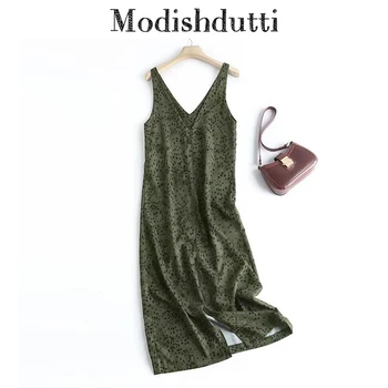 Modishdutti Высокое качество 2024 Летнее Женское модное платье-слинг с винтажным принтом, тонкие Элегантные повседневные платья для вечеринок