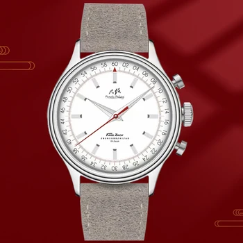 Мужские спортивные часы Merkur 38 мм 60 секунд хронограф Ретро класса люкс ST1901 Ручной механический сапфировый 5 бар