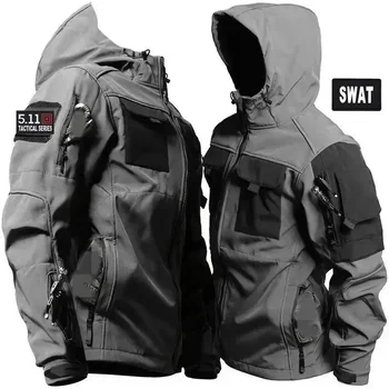 Зимняя плюшевая и толстая уличная куртка Intruder Soft Shell, тактические ветрозащитные и водонепроницаемые тренировочные куртки и брюки для альпинизма