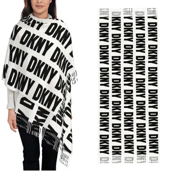Женский шарф с кисточкой DKNYS, длинная мягкая теплая шаль, подарочные шарфы из пашмины