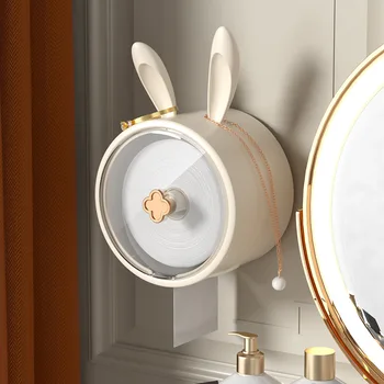 Легкая роскошная прозрачная высококачественная настенная неперфорированная домашняя ванная комната, коробка для хранения мочалок с кроликом, коробка для рулонной бумаги