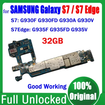 Оригинальная Материнская Плата Разблокировки Для Samsung Galaxy S7 G930F G930FD G930V S7 Edge G935F G935FD Материнская Плата 32 ГБ Логическая Плата Хорошо Работает