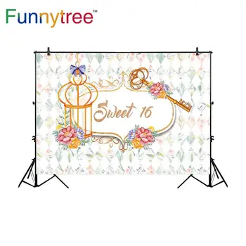Забавный фон из дерева для фотостудии с решетчатым рисунком, цветочный ключ на день рождения, детский фон для фотосъемки на заказ, photobooth для фотосессии