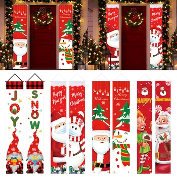 1 комплект Веселого Рождества Баннер На Двери Крыльца Висит Орнамент Рождественское Украшение Для Дома Рождество Натал Ноэль 2022 С Новым Годом 2023