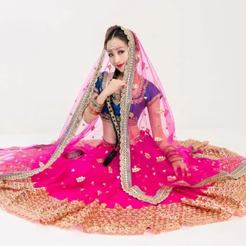 Новый Индийский Женский Танцевальный Костюм Для Выступления Красивый Комплект Вышивки Для Съемки Сари Лехенга Чоли Анна