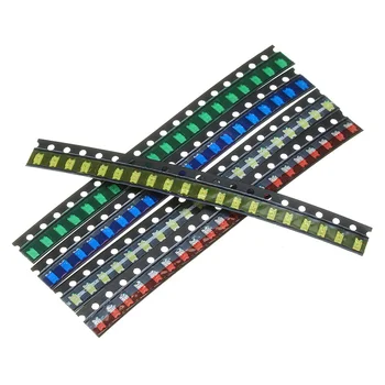 100шт 5 Цветов по 20 штук В ассортименте 1206 Светодиодных Диодов SMD LED Diode Kit Зеленый/КРАСНЫЙ/Белый/Синий/Желтый