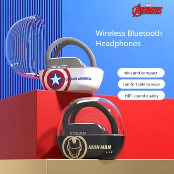 Наушники Disney Marvel Winnie Captain America Bluetooth с мультяшными спортивными наушниками Smart Touch Wireless Bluetooth