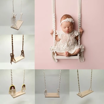 Реквизит для фотосъемки Деревянные качели для новорожденных Мебель для фотосессии Младенцев Фон для фотосессии своими руками Реквизит для вечеринки