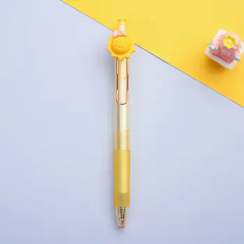 Мультяшная милая желтая ручка с желтым нейтральным карандашом для гелевых ручек для студентов, канцелярские принадлежности