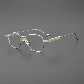 Новая модная классическая оправа для очков мужские дизайнерские оптические очки из чистого титана при Близорукости для чтения женские квадратные персонализированные очки