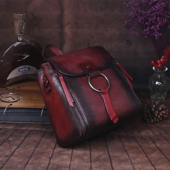 2023 Кожаный рюкзак, женская модная сумка из воловьей кожи в классическом стиле, большая вместительная дорожная сумка через плечо, винтажные сумки