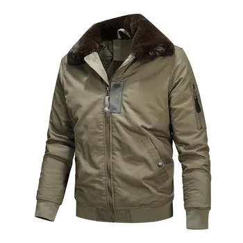 Зимнее мужское пальто с меховым воротником, куртка-бомбер на молнии, теплые толстые парки, ветровка с хлопковой подкладкой, походное пальто на открытом воздухе 4X