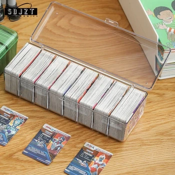 Прозрачная Коробка для колоды горячих торговых карт, Контейнер Большой емкости, Органайзер для хранения Коллекционных игровых карточек, Чехлы для карточек