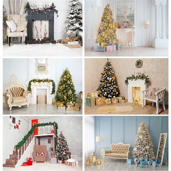 Фон для фотосъемки на Рождественскую тему, Рождественская елка, камин, детские портретные фоны для реквизита фотостудии 21522DHY-28
