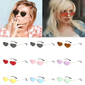 Женские уличные очки ярких цветов с солнцезащитными очками UV400 оттенков, поляризованные солнцезащитные очки для женщин и девочек в форме сердца