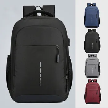 Модный простой мужской деловой рюкзак, водонепроницаемая дорожная сумка для женщин, рюкзаки для ноутбуков, школьные сумки с USB для повседневной жизни