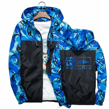 Куртка с логотипом Ocean fishing на молнии, водонепроницаемая спортивная одежда на открытом воздухе, повседневная камуфляжная куртка с капюшоном, мужская ветровка для альпинизма