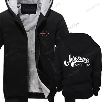 homme, осенне-зимние флисовые толстовки, черное пальто на молнии, потрясающее С 1982 года, теплое мужское пальто с капюшоном shubuzhi, куртка с капюшоном большего размера