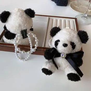 Кукла Плюшевая Панда, веревка для волос, кольцо для волос, держатель для хвоста, браслет с пандой, Жемчужный браслет в китайском стиле, резинка для волос Для девочек
