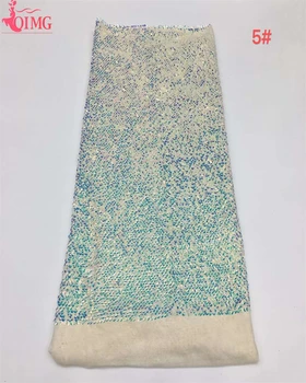 Кружевная Ткань с Пайетками OIMG, Высококачественная Вышитая эластичная Ткань из Французского Тюля, Кружевная Ткань для Нигерийского Вечернего Платья