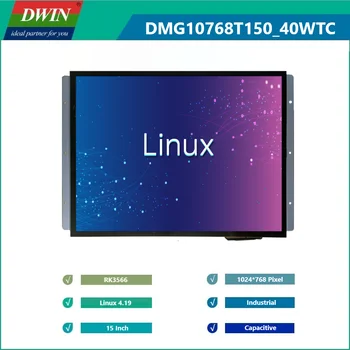 DWIN 15-дюймовый Linux 4.19 QT Промышленный Интеллектуальный Дисплей С Емкостным Сенсорным Экраном LCM LCD Модуль с RS232 RS485 WIFI BT Ethernet