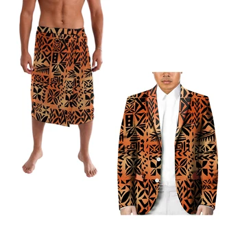 Кардиган-кимоно с длинным рукавом Pacific Heritage и модный мужской костюм в стиле ретро в полинезийско-самоанском стиле Ie из двух частей для вечеринки