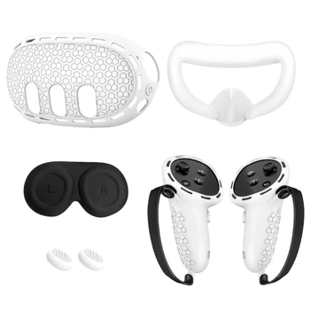 Набор аксессуаров 5 в 1 для VR-гарнитуры, рукоятка контроллера, силиконовый чехол, маска для лица, защитная пленка для линз, чехлы для глаз
