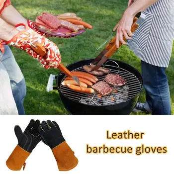 Перчатки для барбекю, термостойкие рукавицы, Огнестойкие перчатки для барбекю, теплоизоляционные перчатки для микроволновой печи, Огнестойкие противопожарные перчатки