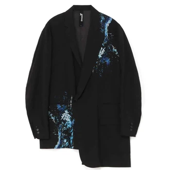 Y3 Двусторонняя асимметрия дизайн унисекс блейзеры yohji yamamoto мужские однотонные блейзеры оверсайз куртка для мужчин одежда для женщин