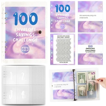 100 конвертов в переплете Простой и увлекательный способ сэкономить 5050 долларов США Бюджетный переплет в конвертах с наличными