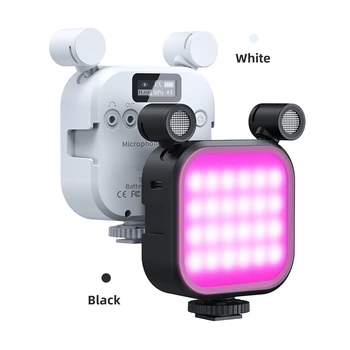 2500 K-9000 K Светодиодный Заполняющий Микрофон LED Mini Video Vlog Полноцветный RGB-Микрофон Для Зеркальной Камеры Смартфона V03
