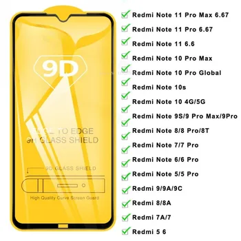 2шт Защитная Пленка Для Экрана Xiaomi Redmi 11 Pro Plus Из Закаленного Стекла Redmi Note 10 9 Pro Max 7 Pro 8 8T Redmi Note 6 5 Pro Glass