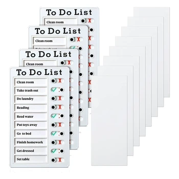 Доска для заметок со списком дел 4 шт. Съемная доска для сообщений Пластиковый контрольный список для дома на колесах Доска для личного расписания с 8 карточками