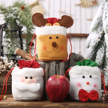 Креативные новые рождественские украшения, льняная сумка для яблок на шнурке для пожилых людей, подарочная сумка для детей, подарочный пакет для подарков