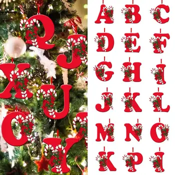 Персонализированное рождественское украшение из 26 букв, подвешенное на рождественскую елку