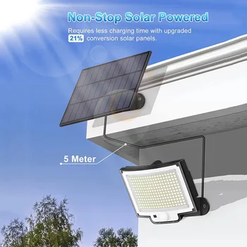 Солнечный Свет Лампы Супер Яркий Outdoor106LED IP65 Водонепроницаемый 4 Режима Работы Датчик Движения Сильная Мощность Садовый Свет Гаражный Свет
