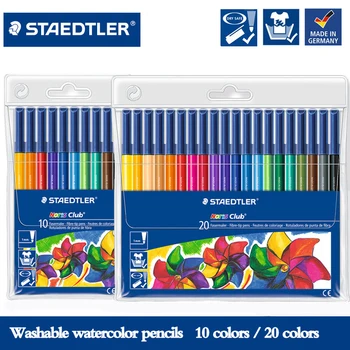 Акварельные кисти STAEDTLER 326 Моющихся детских кистей 10/20 цветов Набор для рисования, цветные канцелярские принадлежности для художественной живописи