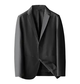 Новые мужские костюмы для жениха черного цвета с длинным рукавом, блейзер, однобортные мужские модные блейзеры из смеси хлопка, пальто ABB270
