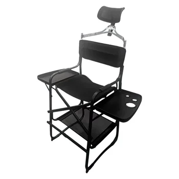 Высокий режиссерский стул, сверхпрочный складной стул для макияжа, мягкое сиденье с приставным столиком, подставка для ног для кемпинга, дома или патио