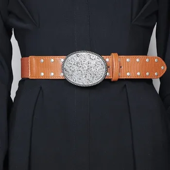 Женская мода, винтажный эластичный корсет из искусственной кожи, женское пальто с поясом, платье с декором, широкий пояс J179