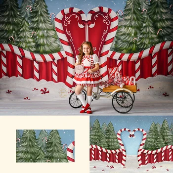 Рождественские Арки с конфетами, детские фотографии, Детский портрет, Фотосессия, Рождественский Зимний Снежный фон, Фотостудия для взрослых