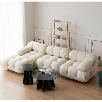 Минималистичная Художественная копия ткани для дивана Классический Модульный диван для гостиной Свободная комбинация Квадратный диван-ягненок Диван-гарнитур Мебель для гостиной