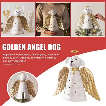 1 ШТ 3D Рождественский Ангел Собака Топ Рождественское Чудо Золотой Ангел Собака Ремесленник Топ Рождественская Елка, как показано на рисунке для дома