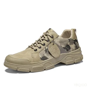 Обувь для мужчин, Камуфляжная Осенняя новая военная обувь для пустыни, Мужские кроссовки с высоким берцем, нескользящая рабочая обувь, мужские Бути Robocze Meskie
