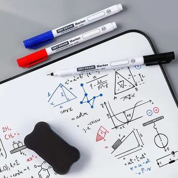 3-цветная стираемая ручка для белой доски Чрезвычайно тонкая 0,5 ММ Ручка для сухого стирания для рисования в офисе Водонепроницаемый маркер