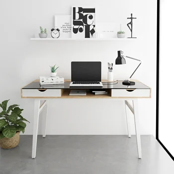 Эффективный компактный компьютерный стол Techni Mobili с множеством мест хранения, ореховый - идеально подходит для игр и работы на дому